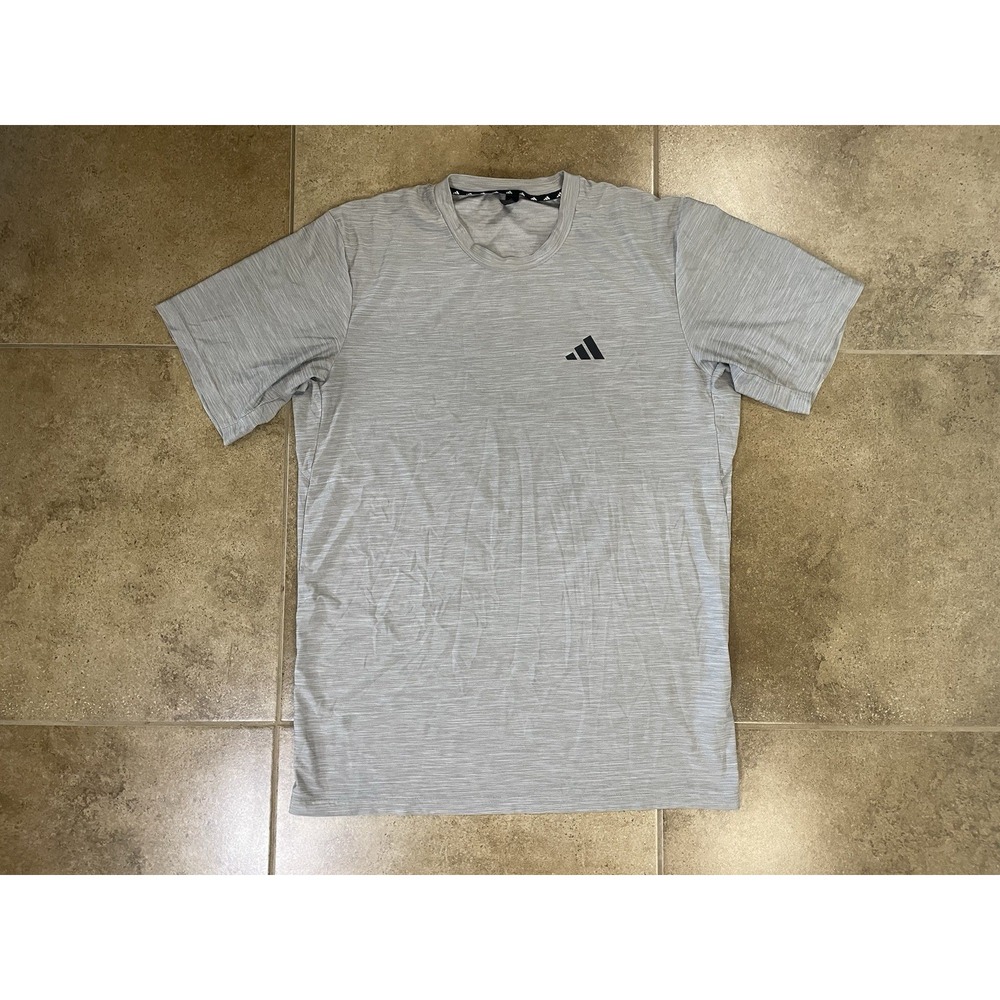 adidas Men's Sz M Gray Heathered Short Sleeve Aeroready Athletic T-Shirt